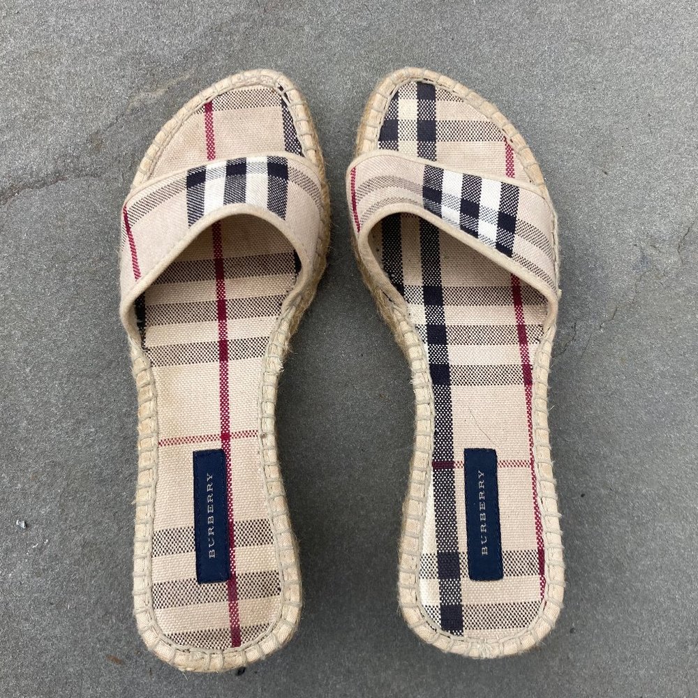 Burberry espadrille wedge sandals